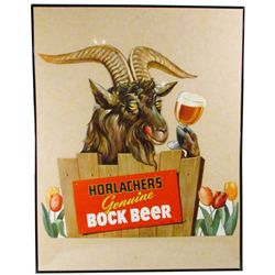 Bock Beer Die Cut Cardboard Sign