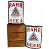 Image 1 : Pair of Rahr Beer Vitrolite Signs in original crate
