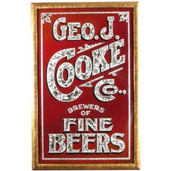 Geo. J. Cooke Reverse Glass Sign
