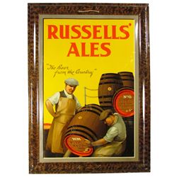 Russells' Ales Self Framed Tin Sign