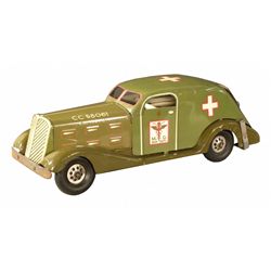 Marx Tin War Dept Ambulance Wind Up Toy