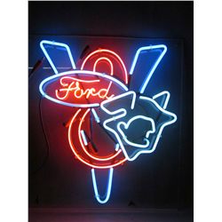 Vintage Ford V-8 Neon Sign