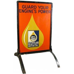 Lion Motor Oil Sidewalk Tin Sign