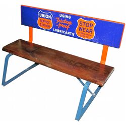 Rare Union Gasoline Service Station Porcelain Bench