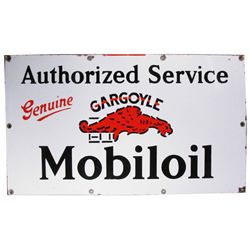 Mobiloil Authorized Service Porcelain Sign