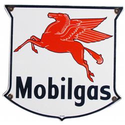 Mobilgas Porcelain Sheild Sign