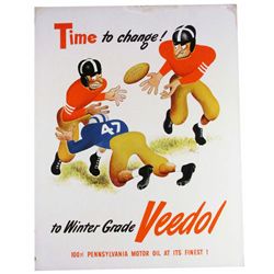 Veedol Winter Grade Motor Oil Cardboard Sign