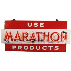 Marathon Embossed Porcelain Neon Sign