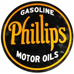Phillips Gasoline, Motor Oil 2 Sided Porcelain Sign