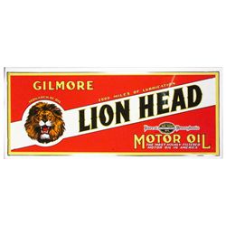 Gilmore Lion Head Motor Oil Embossed Tin Sign
