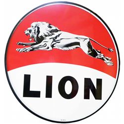 Porcelain Lion Gasoline Sign