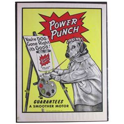 Power Punch Motor Oil Paper Sign