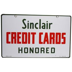 Sinclair Credit Cards Porcelain Sign