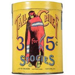 Extremely Rare Tall Chief Stoggies cigar tin