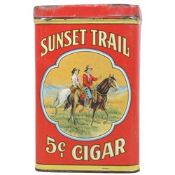 Rare Sunset Trail Cigar Tin for 25 Cigars