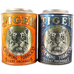 Pair of Tiger Tobacco Store Tins