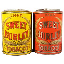 Pair of Sweet Burley Tobacco Store Tins