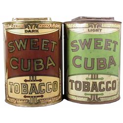 Pair of Sweet Cuba Tobacco Store Tins