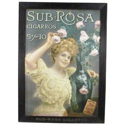 Subrosa Cigarros Paper Sign in original frame