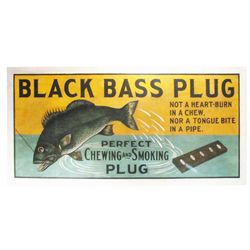 Rare Black Bass Plug Paper Banner