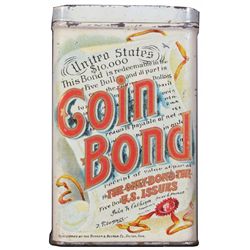 Extremely Rare Coin Bond Cigars Tin for 25 Cigars