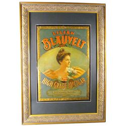 Lillian Blauvelt High Grade Cigar Embossed Tin Sign