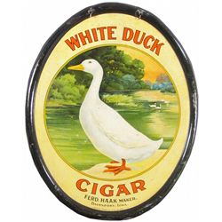 White Duck Cigar Self Framed Tin Sign