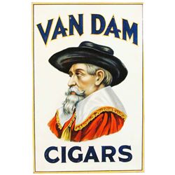 Van Dam Cigars Tin Over Cardboard Sign