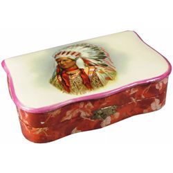 Celluloid Smokers Box Native American Motif