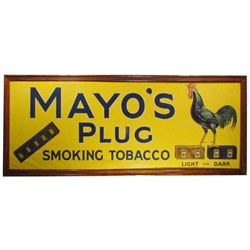 Mayo's Plug Smoking Tobacco Linen Sign