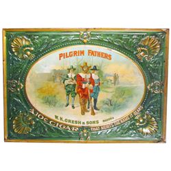 Pilgrim Fathers Cigars Embossed Tin Sign
