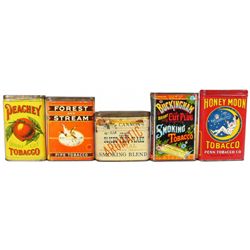 Lot of Five Tobacco Pocket Tins