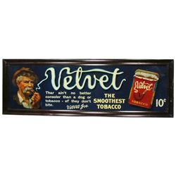 Velvet Tobacco Self Framed Tin Sign