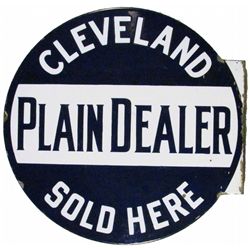Cleveland Plain Dealer Heavy Porc Flange Sign