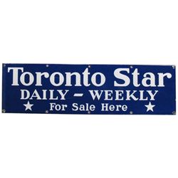 Toronto Star Daily-Weekly Heavy Porcelain Sign