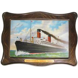 Cunard Steamers Self Framed Tin Sign