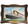 Image 1 : Cunard Steamers Self Framed Tin Sign