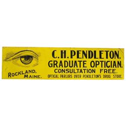 C.H. Pendleton Optician Embossed Tin Sign