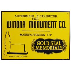 Winona Monument Co. Embossed Tin Sign