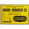 Image 1 : Winona Monument Co. Embossed Tin Sign