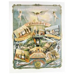 Brotherhood of Railroad Train Men Paper Sign