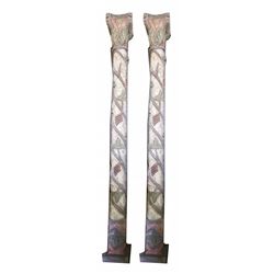 Pair of Architectural Hand carved Columns