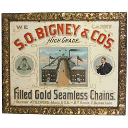 S.O. Bigney & Co. Chains Celluloid Sign