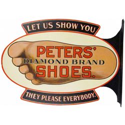 Peters' Diamond Brand Shoes Tin Flange Sign