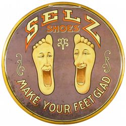 Selz Shoes Self Framed Tin String Hanger Sign