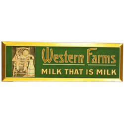 Western Farms Tin Over Cardboard Sign