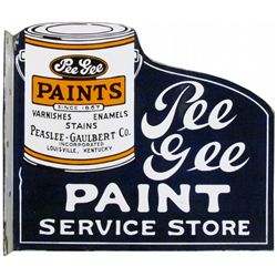 Pee Gee Paint Service Store Porcelain Flange Sign