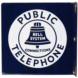 Public Telephone Porcelain Flange Sign