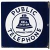 Image 1 : Public Telephone Porcelain Flange Sign