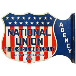 National Union Fire Insurance Co. Tin Flange Sign
